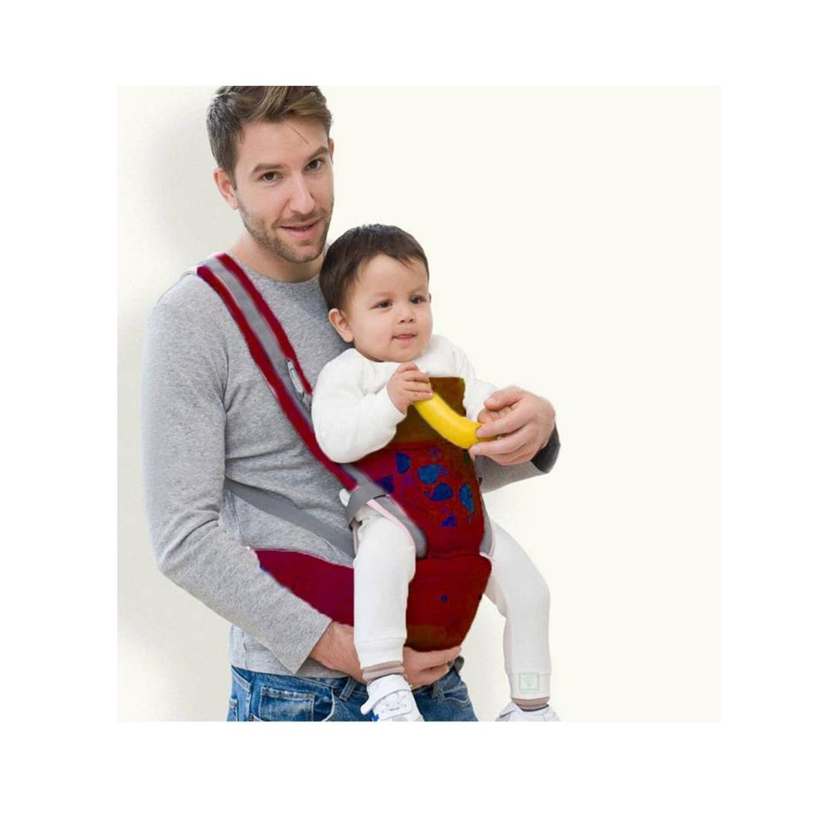 GENERICO - Canguro Para Bebé Ergonómico Ballena 3 en 1 Guinda