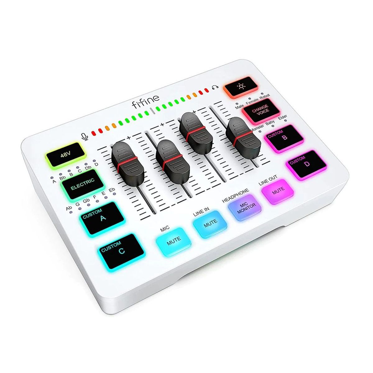 FIFINE - Fifine - Mixer Ampligame SC3 RGB Streaming XLR - White