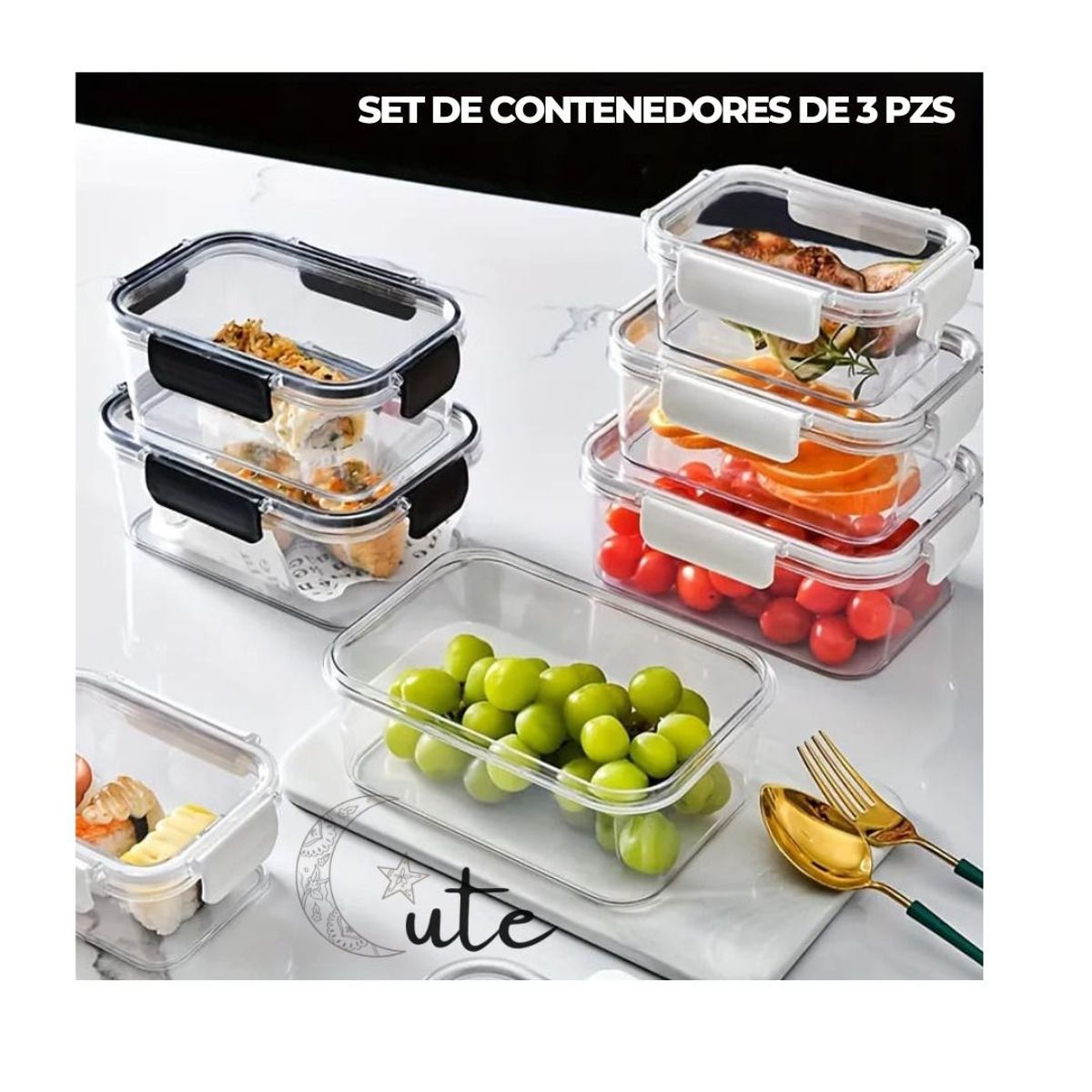 GENERICO - SET DE CONTENEDORES DE 3 PZS