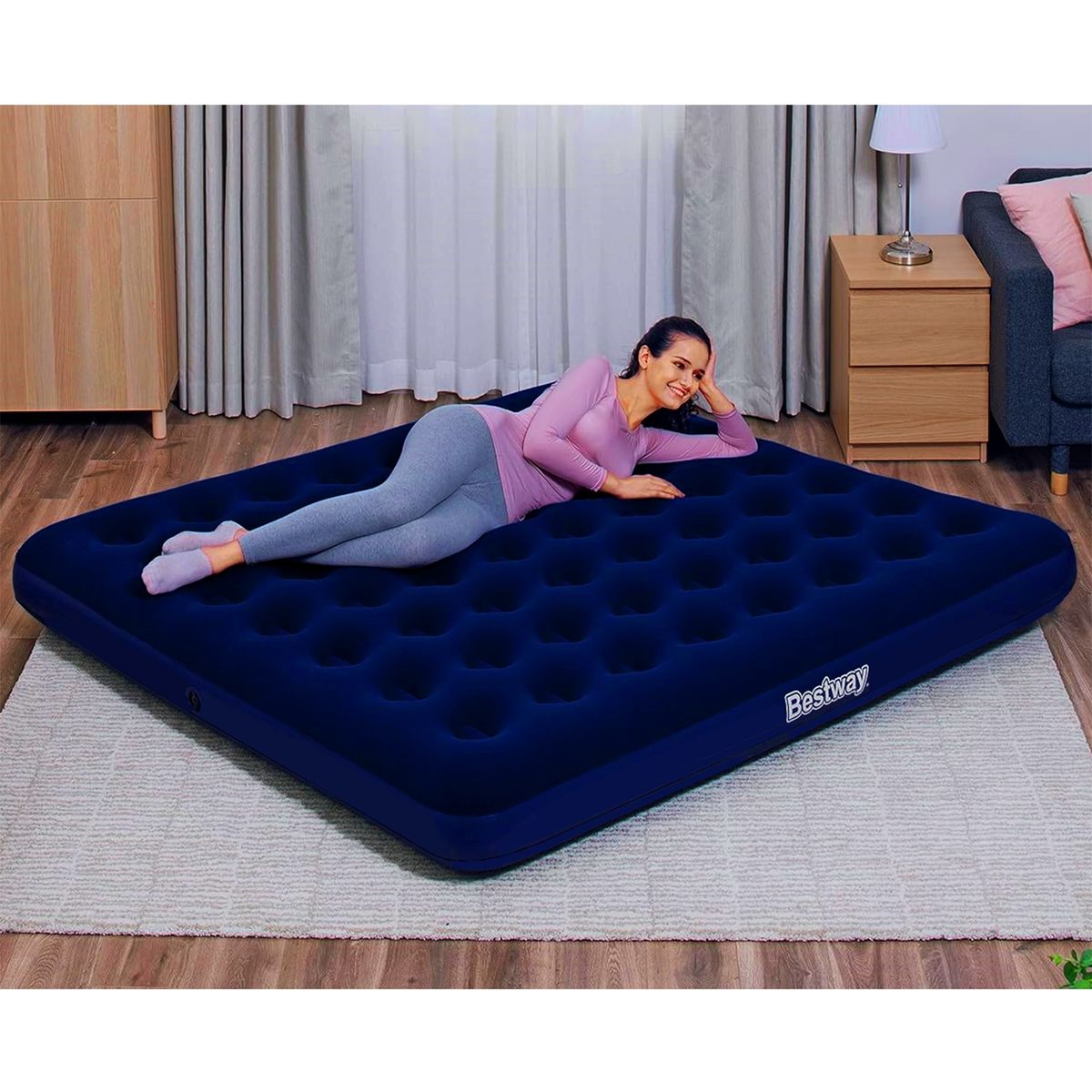 BESTWAY - Super Colchón Inflable Familiar King Amplio Cómodo