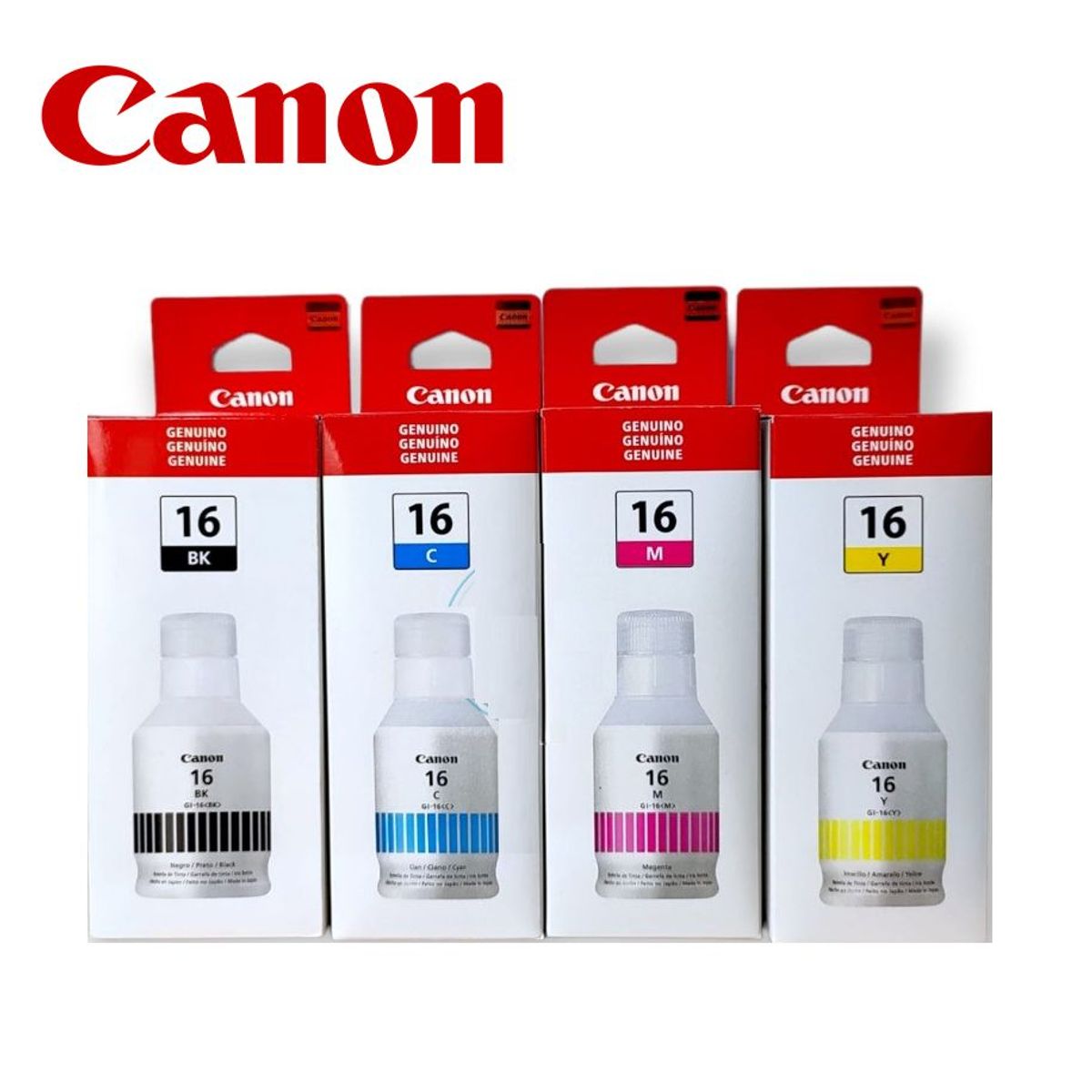 CANON - KIT Tinta Canon GI-16 Negro y Colores para Maxifi GX6010 GX7010