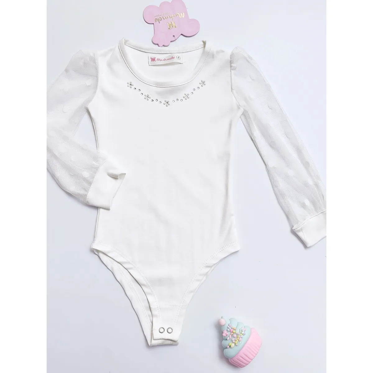 KIDS MASHMELO - BODY NIÑA ALGODÓN MANGA LARGA KIDS MASHMELO