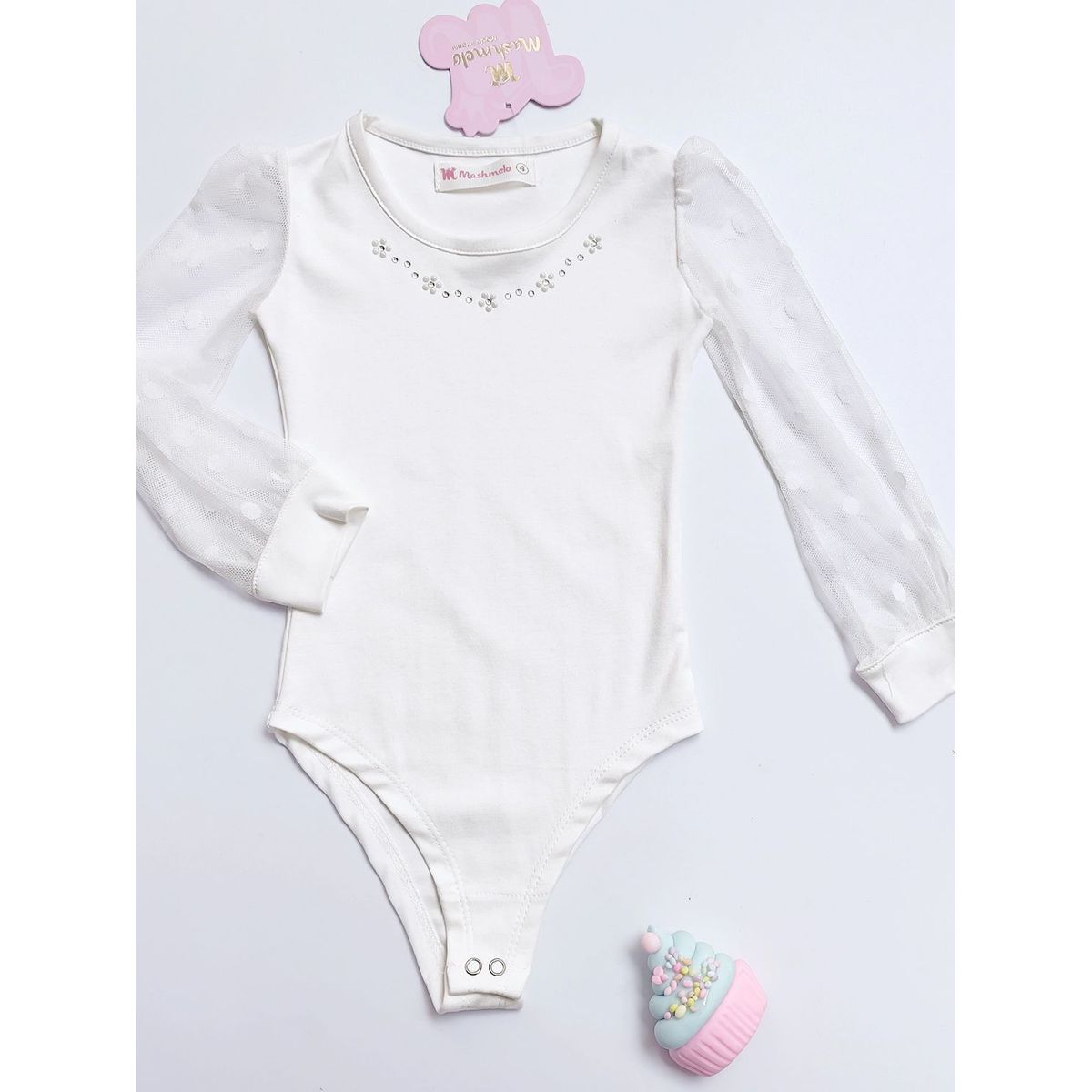 KIDS MASHMELO - BODY NIÑA ALGODÓN MANGA LARGA KIDS MASHMELO