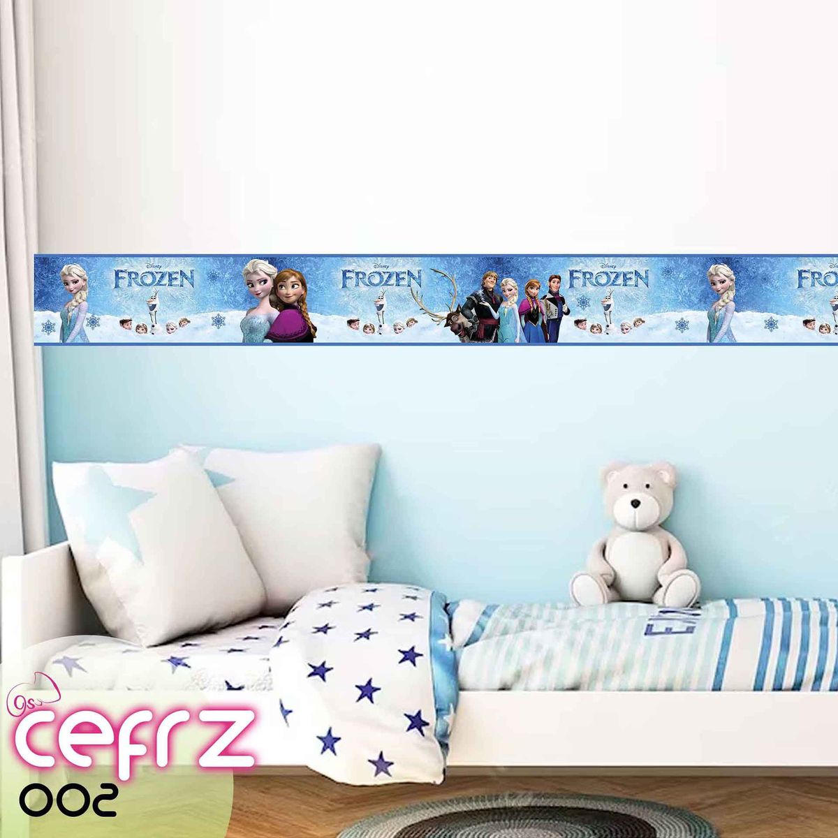 GENERICO - Cenefa Infantil Autoadhesiva Decorativa – Frozen Elsa y Anna – 5.92 mts