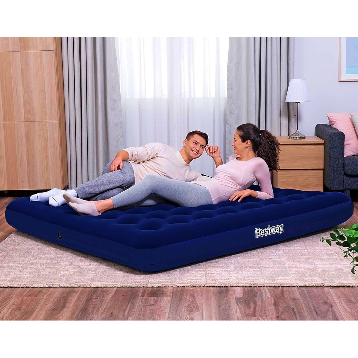 GENERICO - Combo Super Colchón Inflable King Familiar Amplio 3Almohadas Inflador