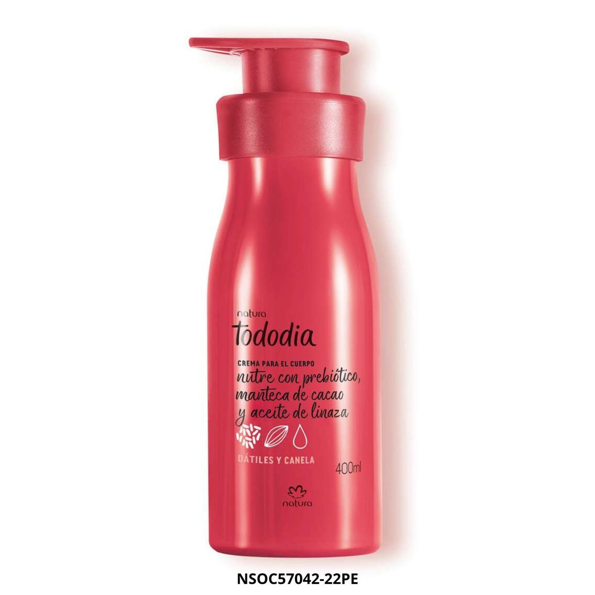 NATURA - Tododia Crema Hidratante Nutritiva para Cuerpo Dátiles y Canela 400 ml