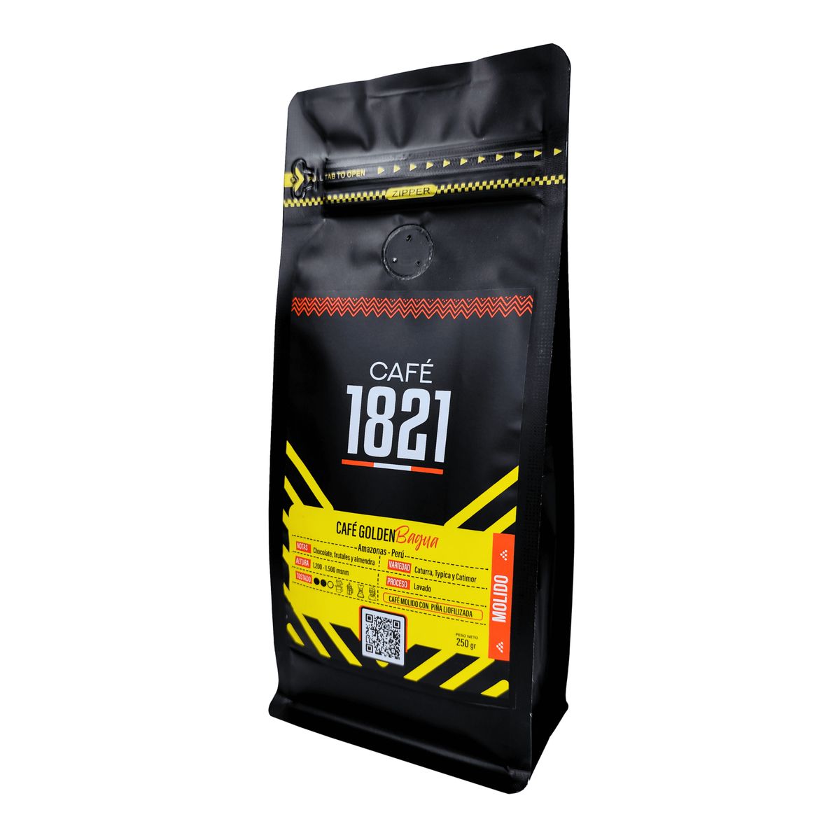 CAFÉ 1821 EL CAFÉ DE TODOS LOS PERUANOS - Café Molido Golden Tostado Medio Amazonas 250g