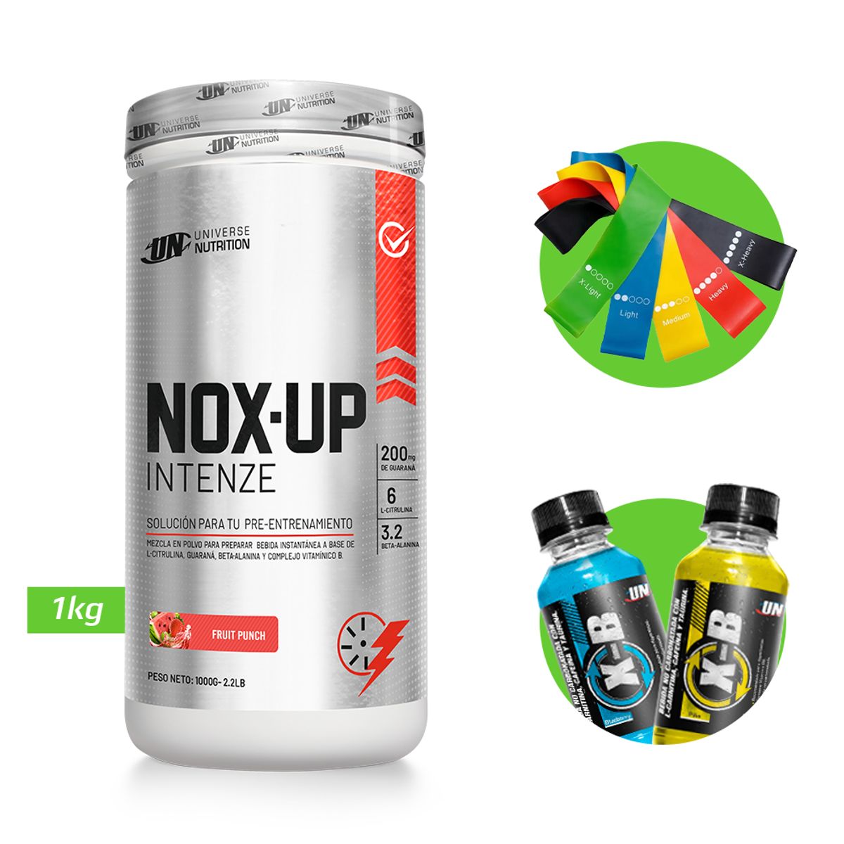 UNIVERSE NUTRITION - Nox up intenze 1 kg pre entreno un fruit punch + regalos