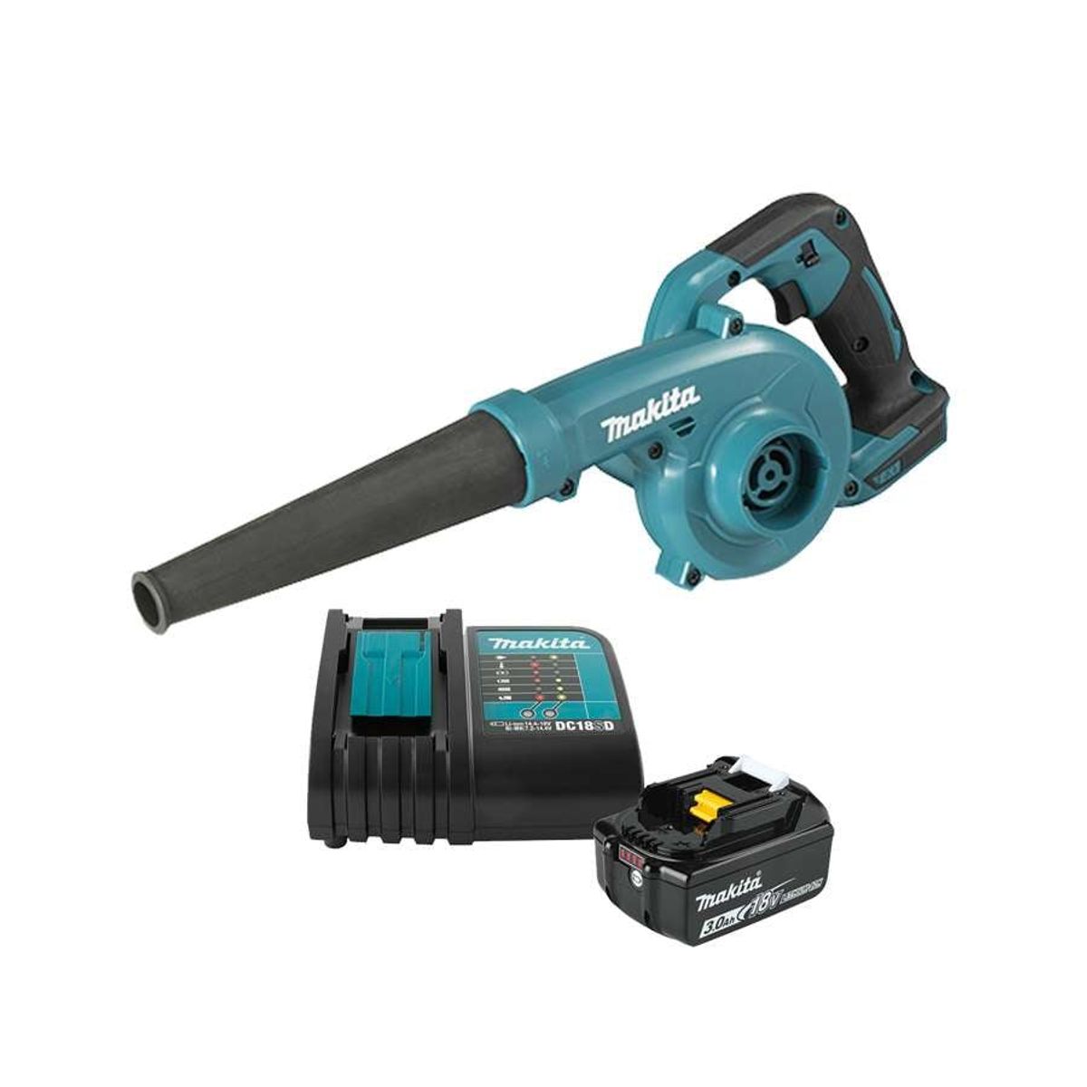 MAKITA - Kit Sopladora Inalámbrica DUB185Z + Bateria. 3.0 Ah + Cargador.