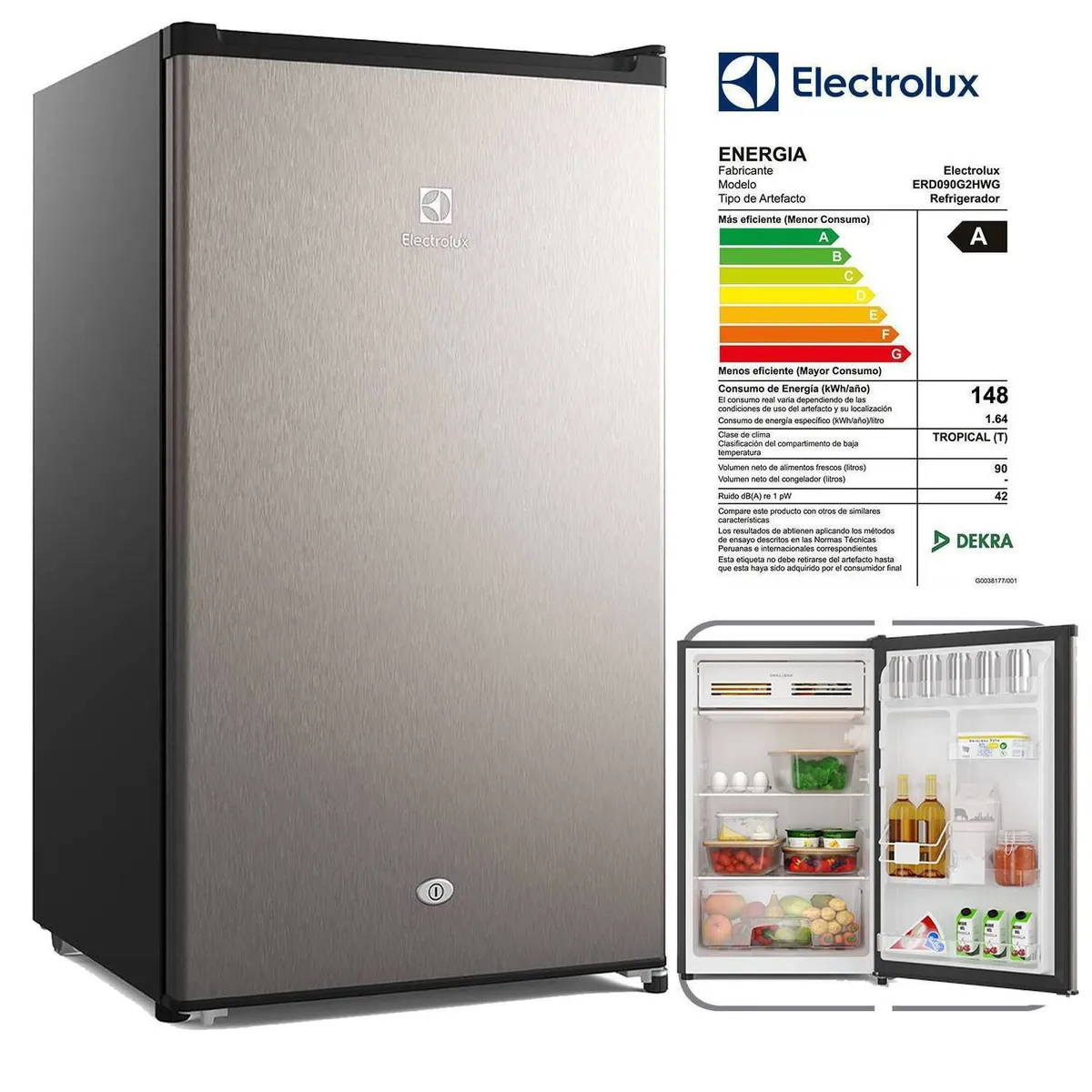 ELECTROLUX - Frigobar Electrolux 90L Premium Gris ERD090G2HWG