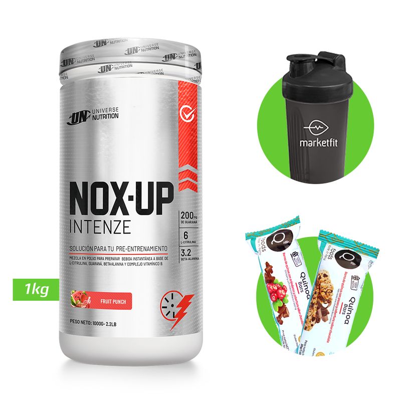 UNIVERSE NUTRITION - Nox up intenze 1 kg pre entreno un fruit punch + regalos