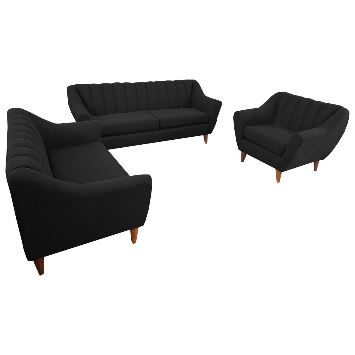 HOME PREMIUM - Juego de Sala 3 2 1 Soly Gris Oscuro