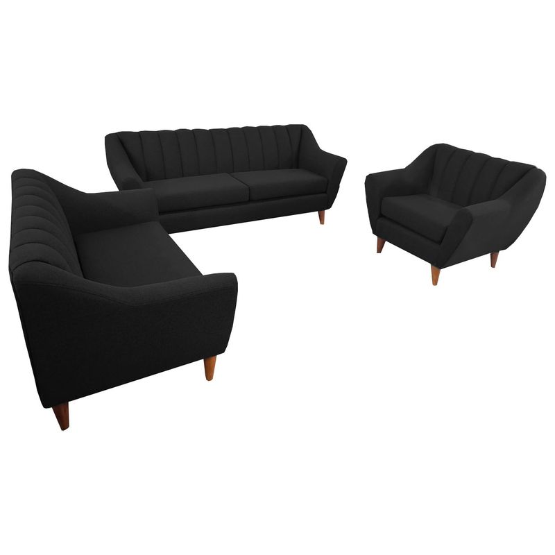 HOME PREMIUM - Juego de Sala 3 2 1 Soly Gris Oscuro