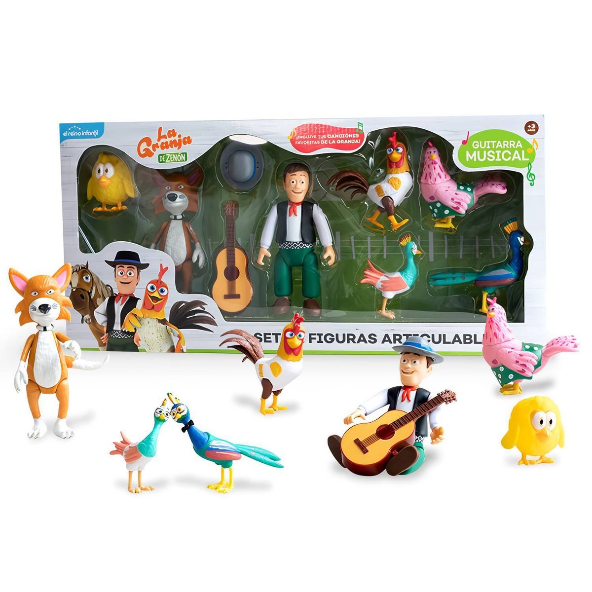 LA GRANJA DE ZENON - Set de Figuras Articulables La Granja de Zenón 8 Piezas