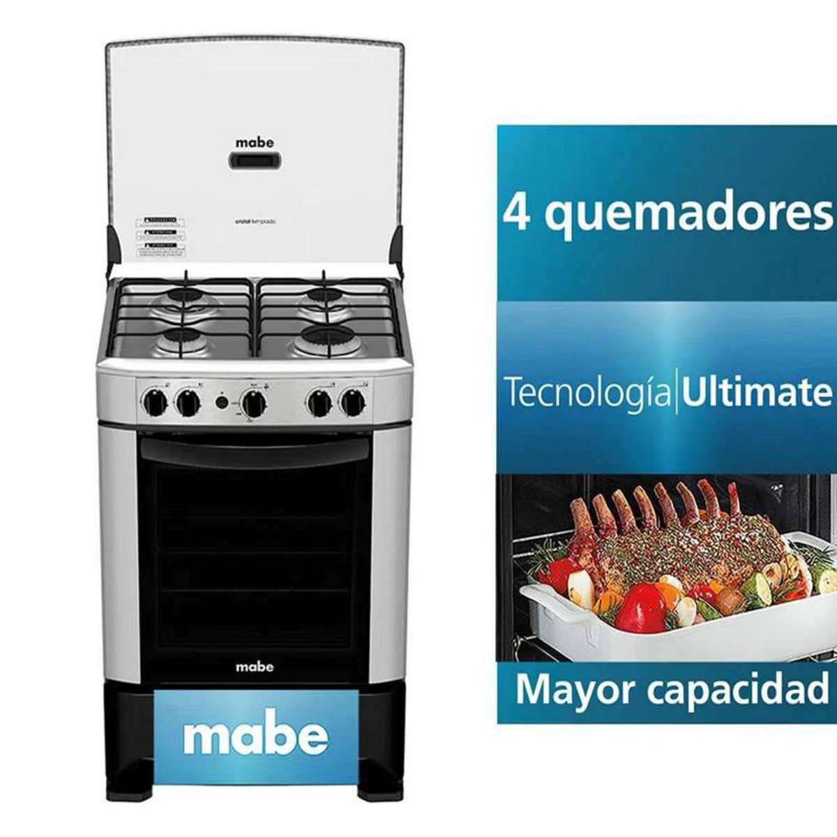 MABE - Cocina de Pie Mabe CMP6014AG0 4 Quemadores Grafito