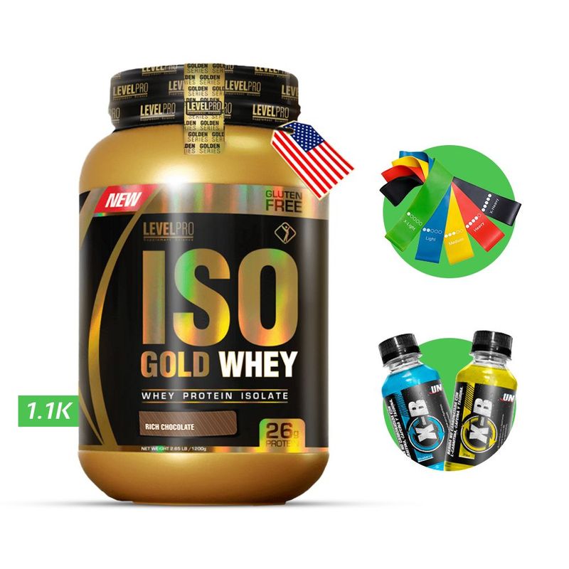 LEVEL PRO - Iso Gold whey 1.1kg Chocolate  LEVEL PRO  + regalos