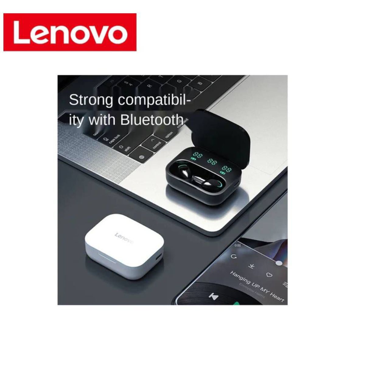 LENOVO - Audifono Bluetooth Lenovo H15 Pro TWS 5.0 Negro