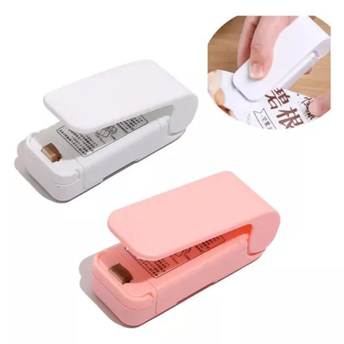 GENERICO - Pack 2Mini Maquina Selladora de Bolsas de Polietileno a Pila