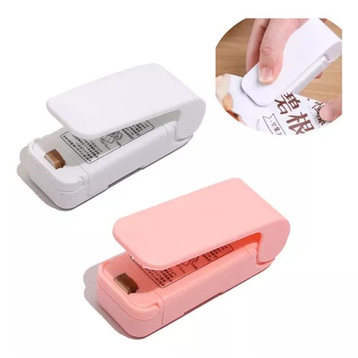 GENERICO - Pack 2 Mini Selladora a Pilas Termica Para Plastico Bolsas Polietileno