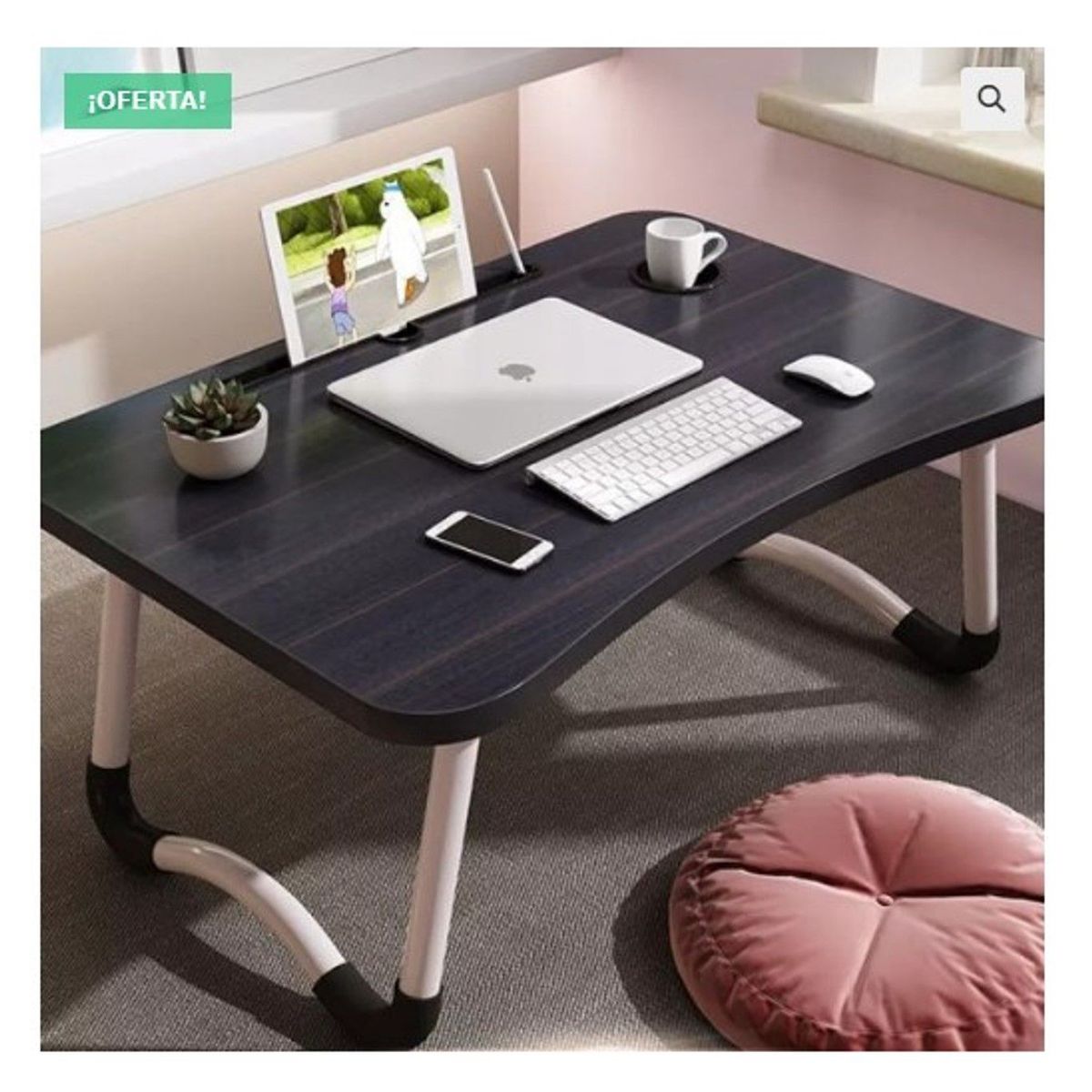 GENERICO - Mesa de laptop plegable  NEGRO con portavaso 100%calidad
