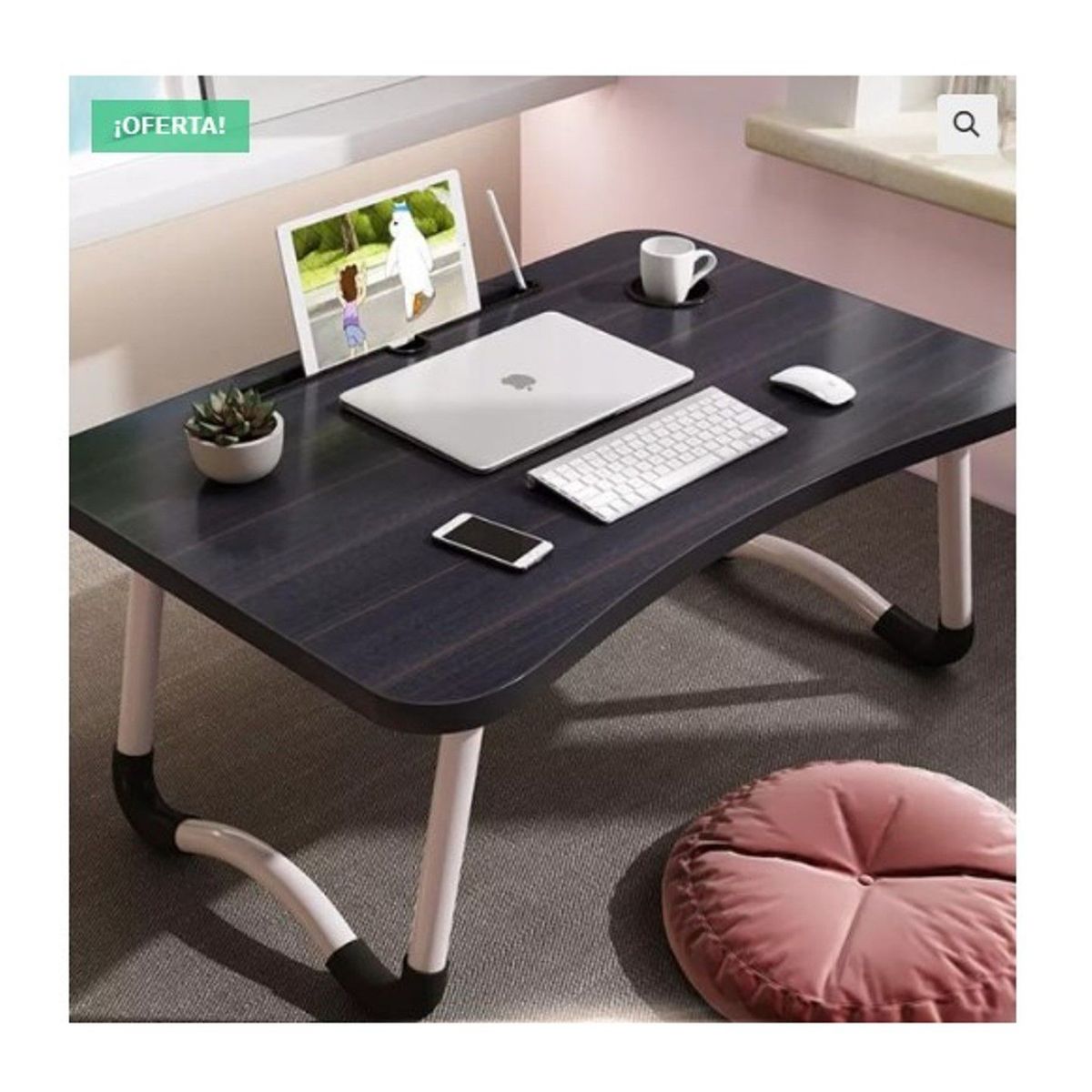 GENERICO - Mesa de laptop plegable  NEGRO con portavaso 100%calidad
