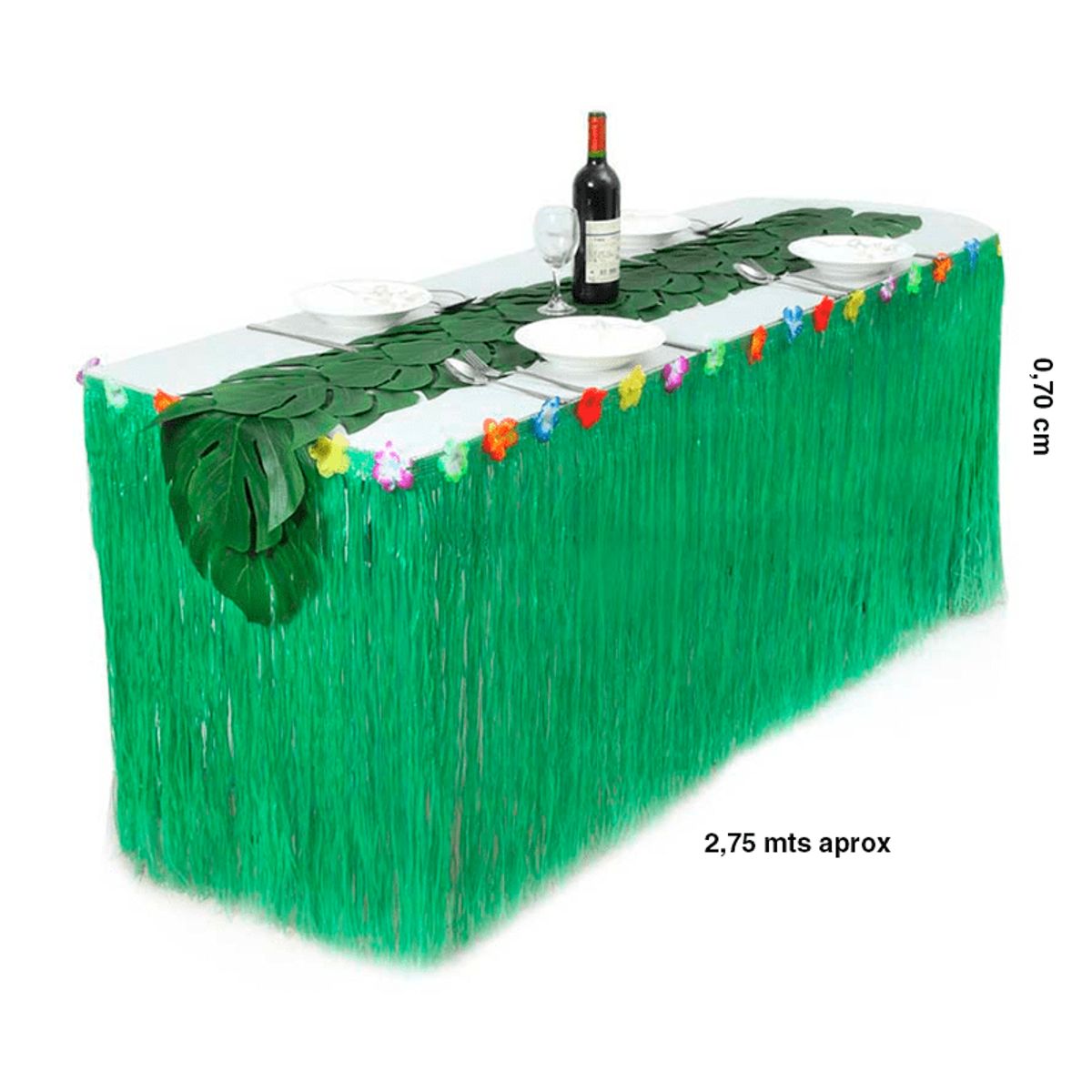 GENERICO - Falda Mantel Hawaiano VERDE