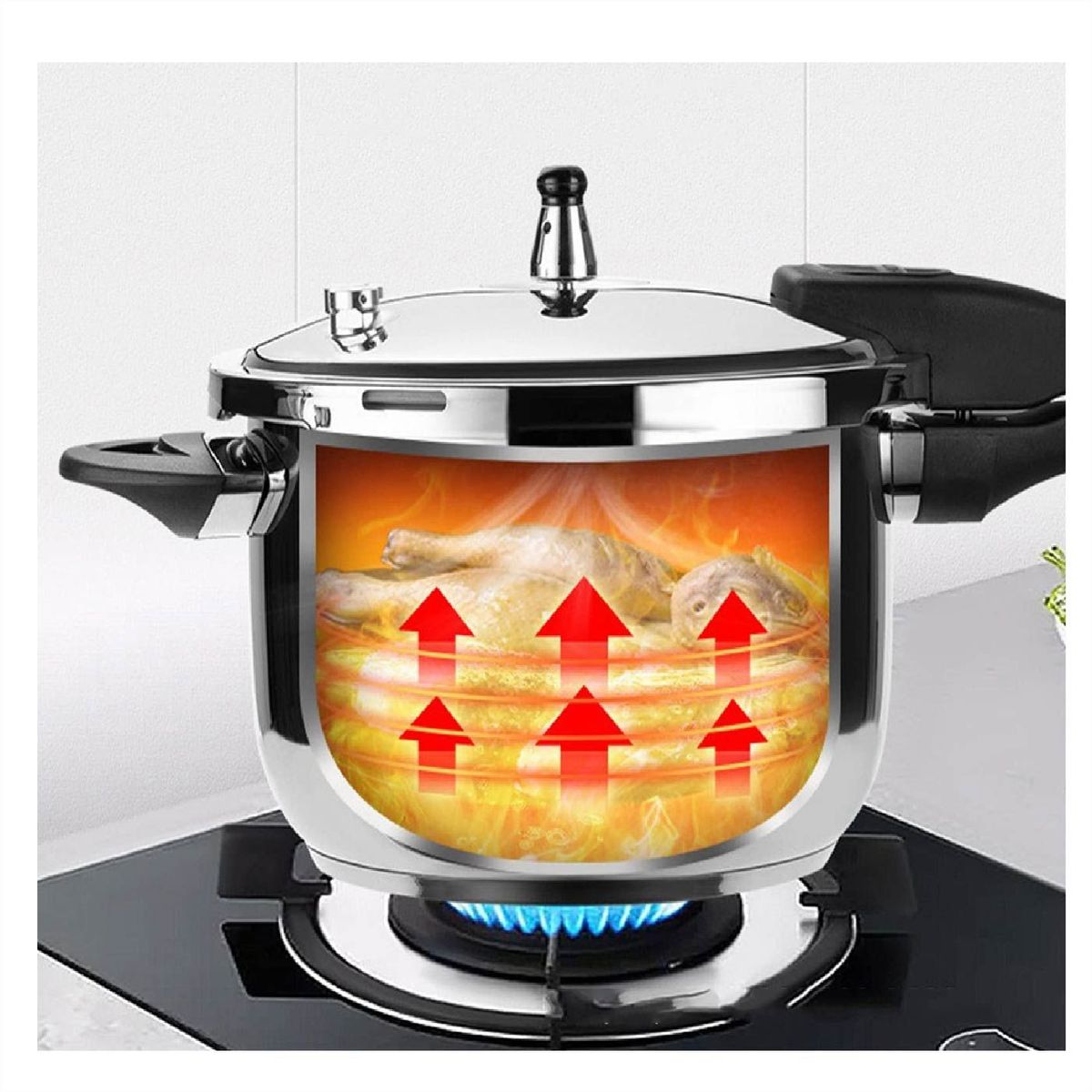 GENERICO - Olla a Presión 7L Libanesa Acero Inox Tecnología Alemana