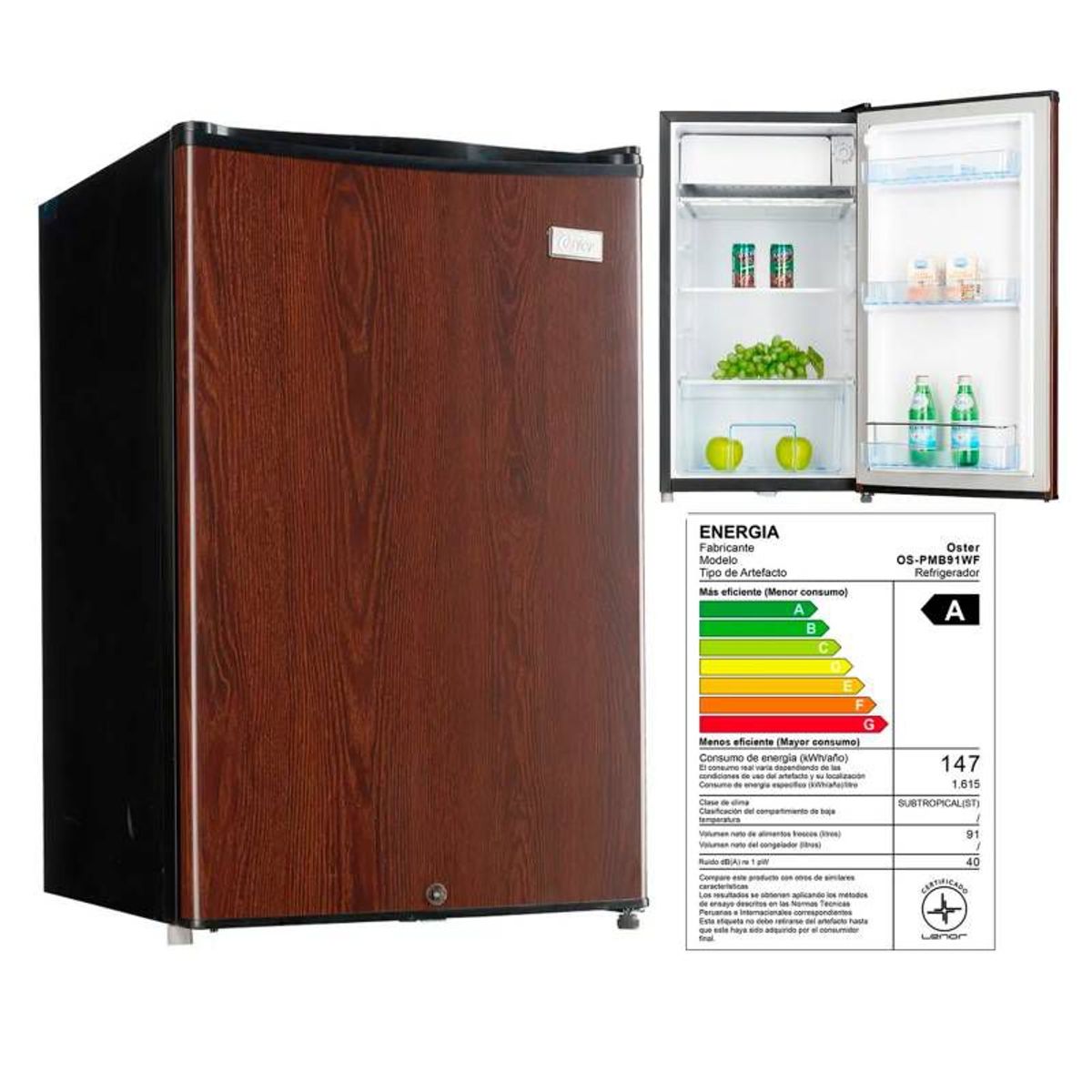 OSTER - Frigobar Oster OS-PMB91WF 91 Litros