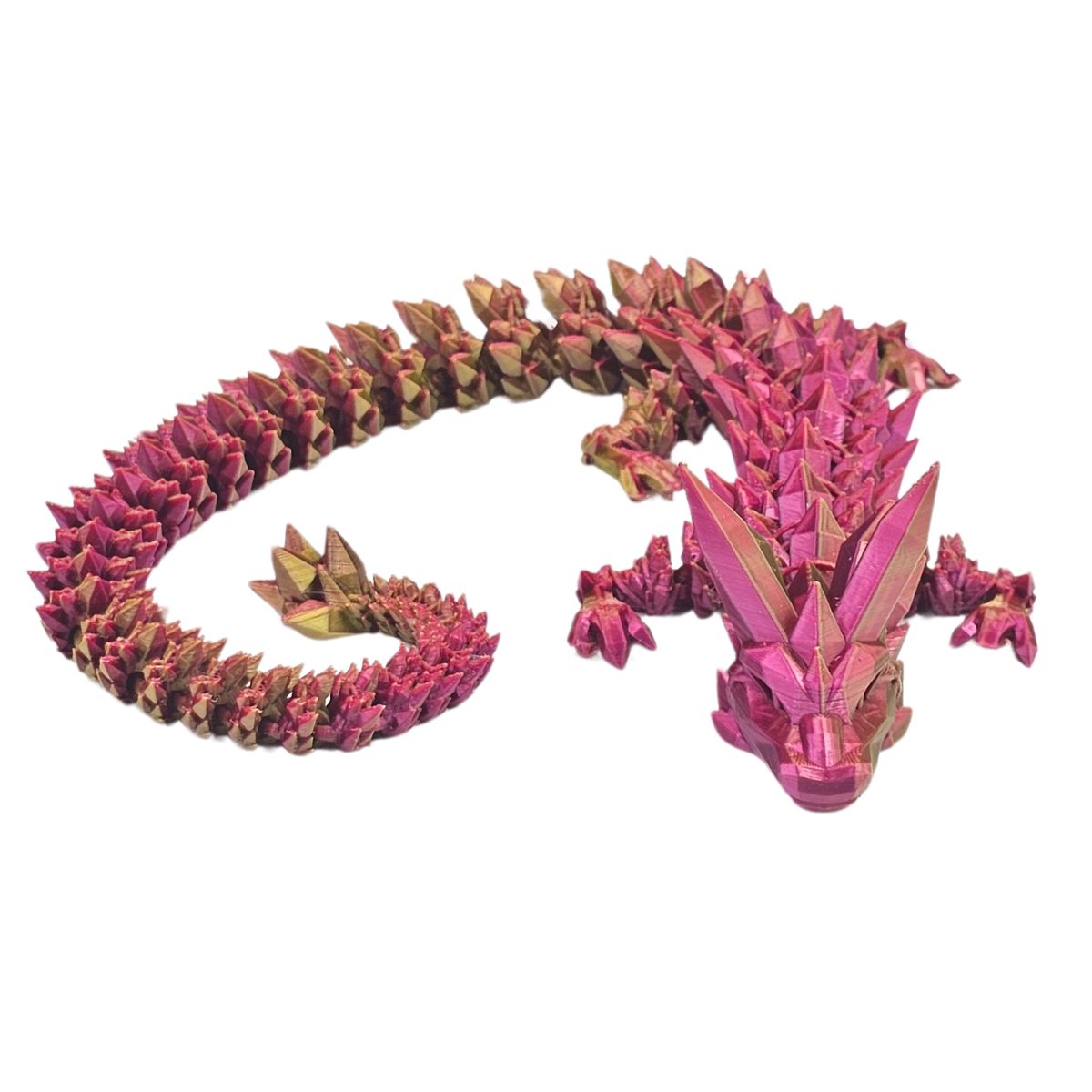 GENERICO - Dragon Articulado Bicolor de PLA de 43 cm de largo