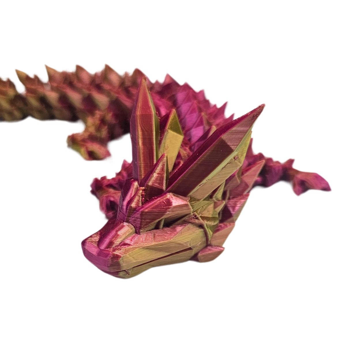 GENERICO - Dragon Articulado Bicolor de PLA de 43 cm de largo