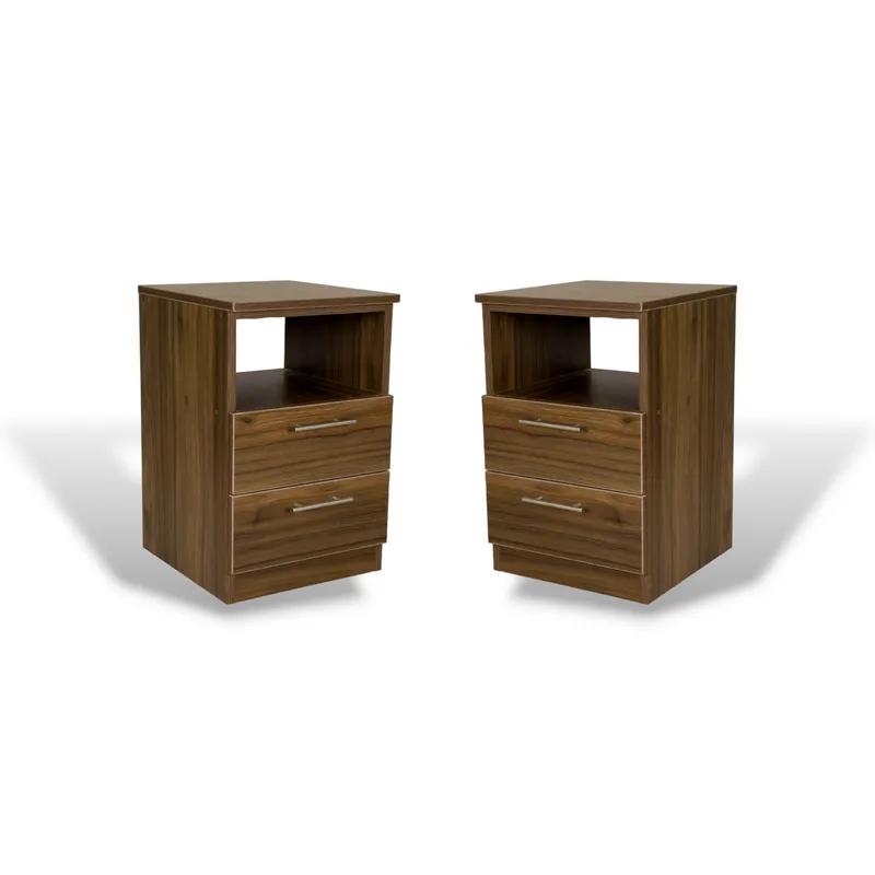 MUEBLES MACRUMO - Veladores  de 2 Cajones Brixton (Set x2) - Armado