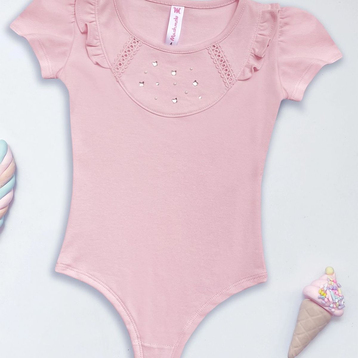 KIDS MASHMELO - BODY NIÑA ALGODÓN MANGA CORTA KIDS MASHMELO