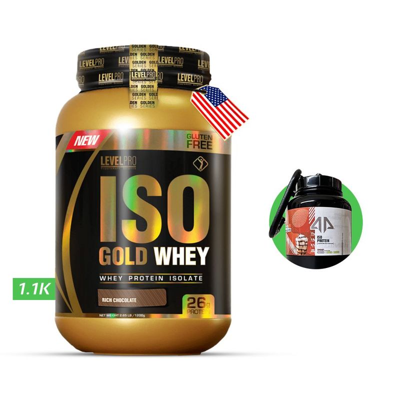 LEVEL PRO - Iso Gold whey 1.1kg Chocolate  LEVEL PRO  + regalos