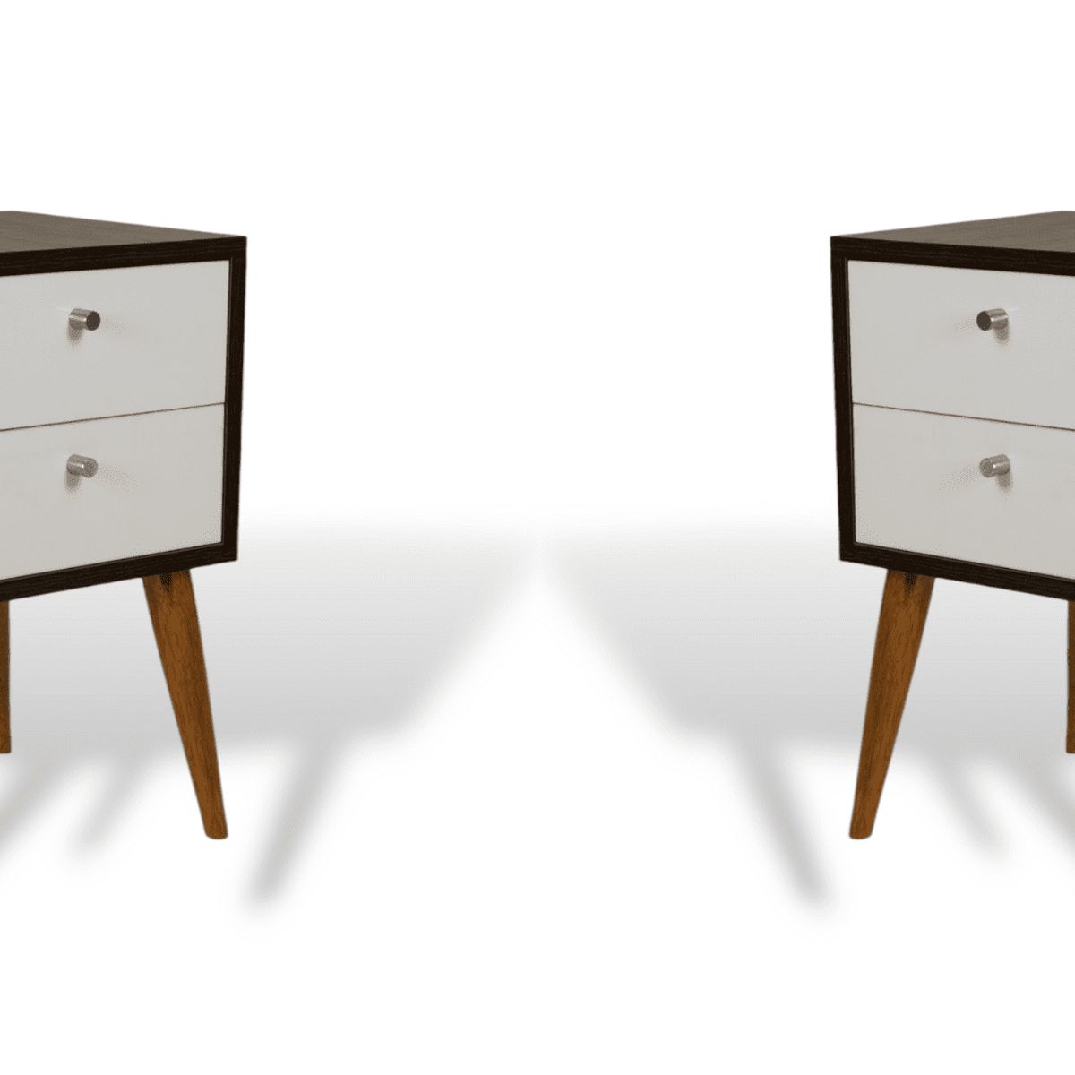 MUEBLES MACRUMO - Veladores Vintage 2 Cajones Wengue  (Set 2 Unid)