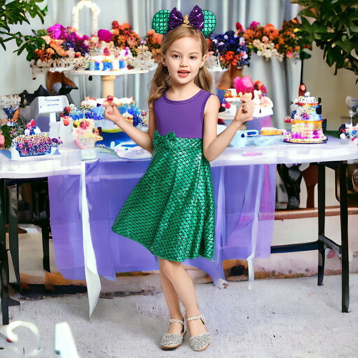 GENERICO - Vestido de Niña Sirena + Vincha