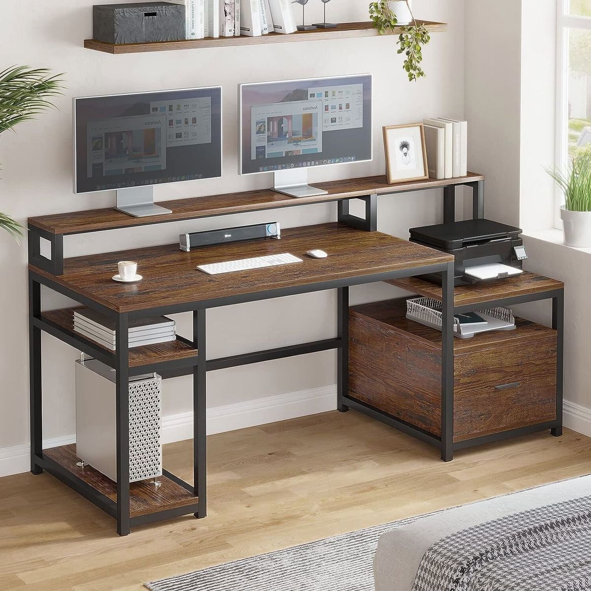 GENERICO - Escritorio Archivador Gamer Battle Caramelo Coricha Home