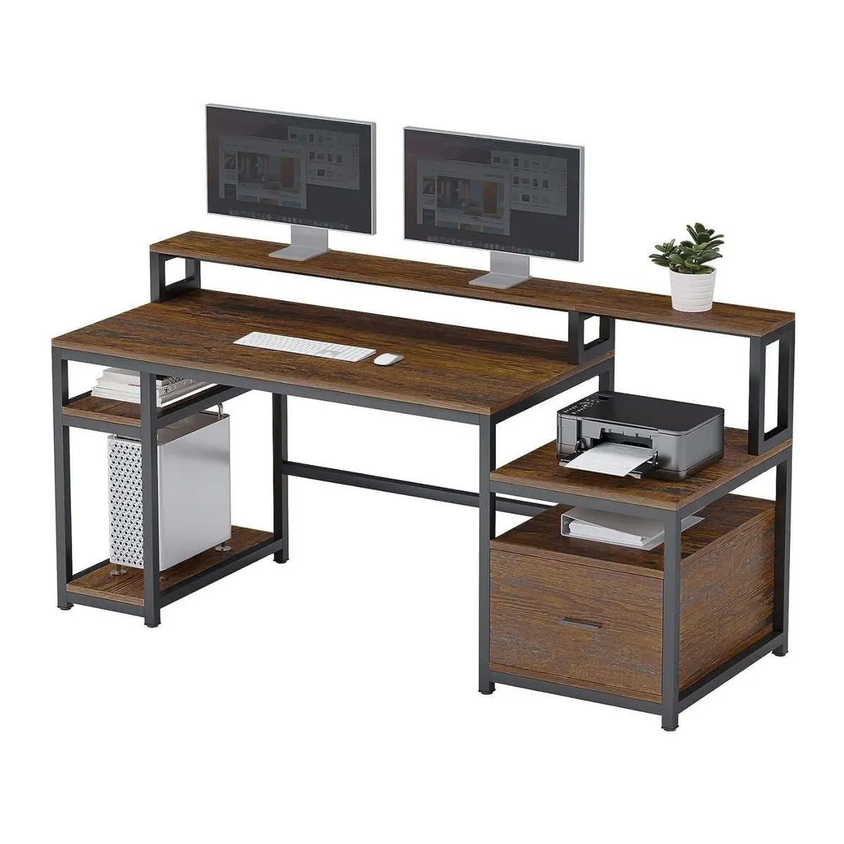 GENERICO - Escritorio Archivador Gamer Battle Caramelo Coricha Home