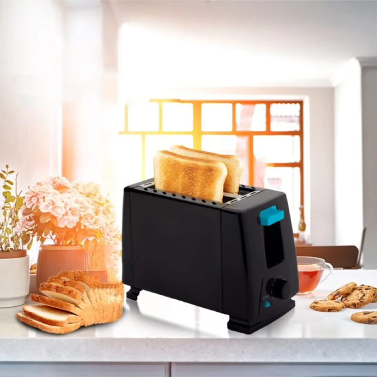 OEM - Maquina de Pan Tostadora de 2 Rebanadas a la Vez 650W Desayuno