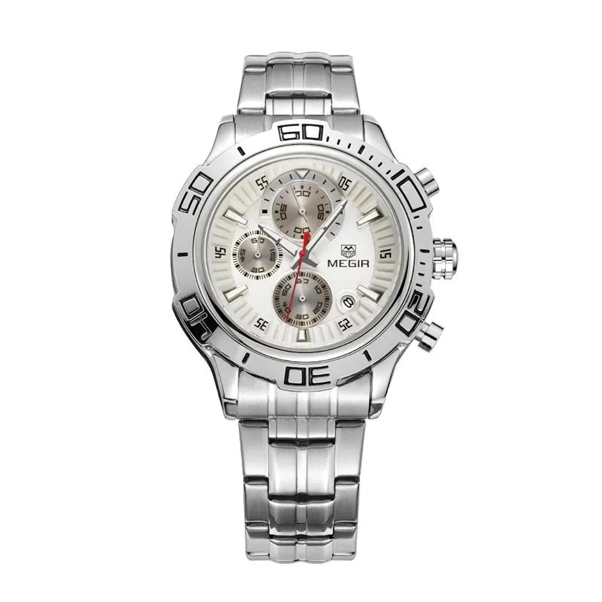 MEGIR - RELOJ HOMBRE MEGIR 2019G PLATEADO CON MULTIPLES CRONOGRAFOS