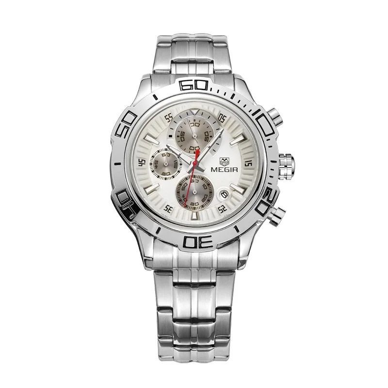 MEGIR - RELOJ HOMBRE MEGIR 2019G PLATEADO CON MULTIPLES CRONOGRAFOS