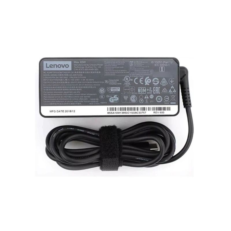 LENOVO - Cargador para Laptop Lenovo 20 V. 3.25 A.  65 W.  Punta C