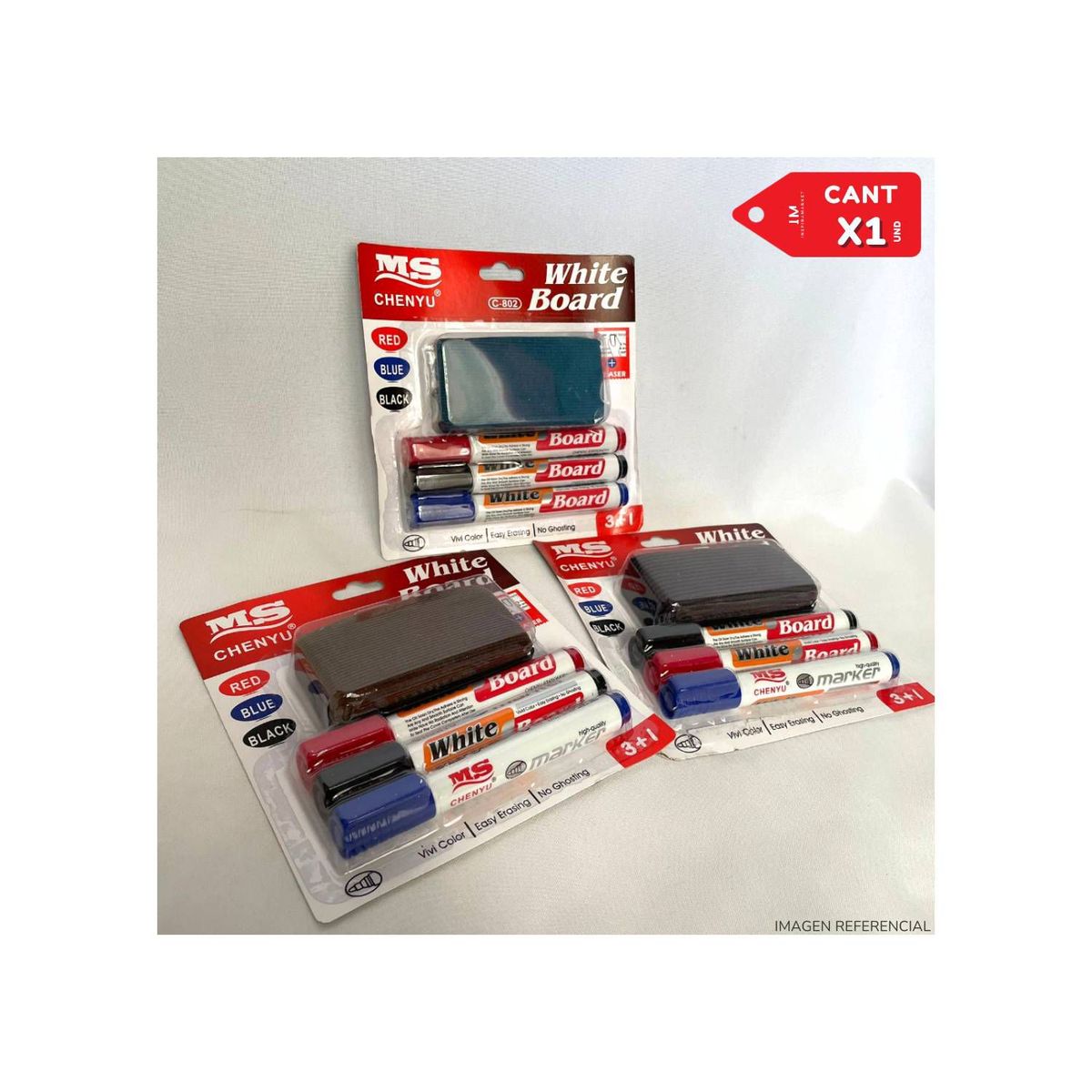 GENERICO - Kit de Plumones de pizarra borrador mota