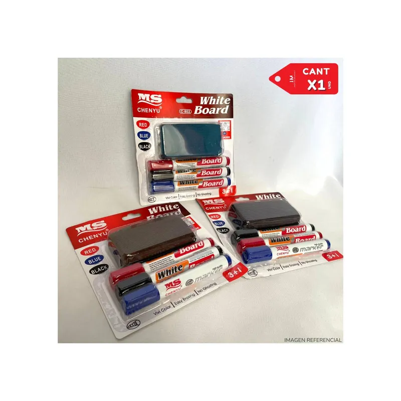 GENERICO - Kit de Plumones de pizarra borrador mota