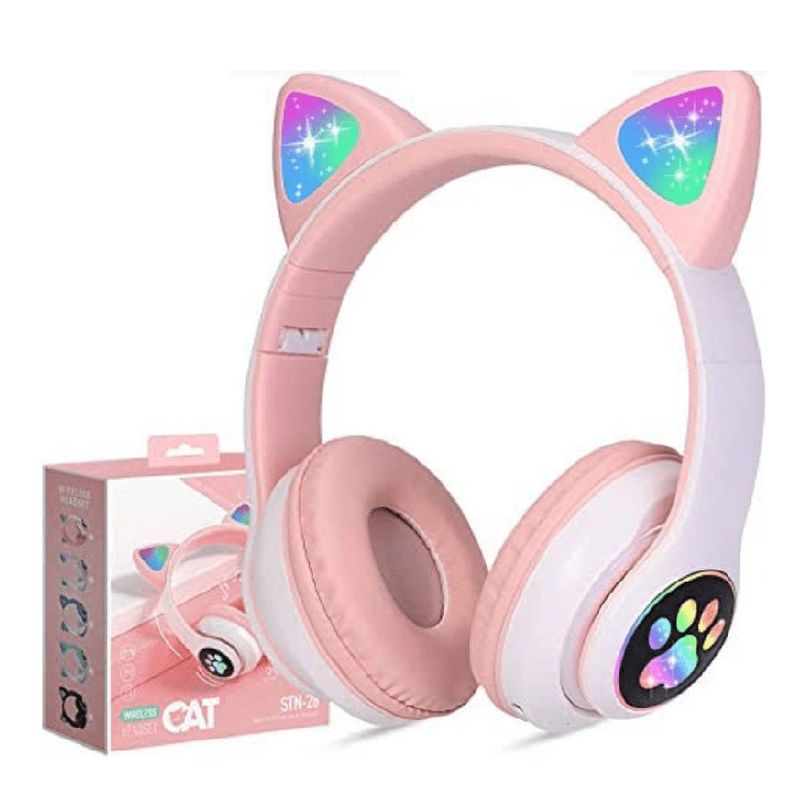 GENERICO - Auriculares De Gatito Kawaii Bluetooth Rosa