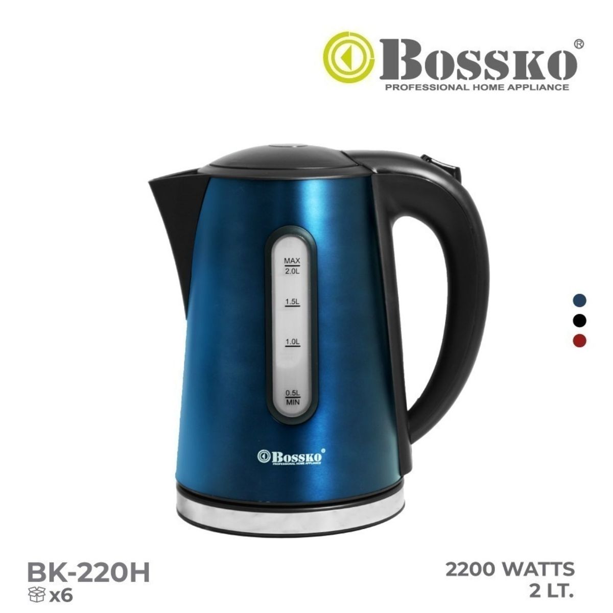 BOSSKO - Hervidor Bossko BK-220H 2 litros 2200 Watts