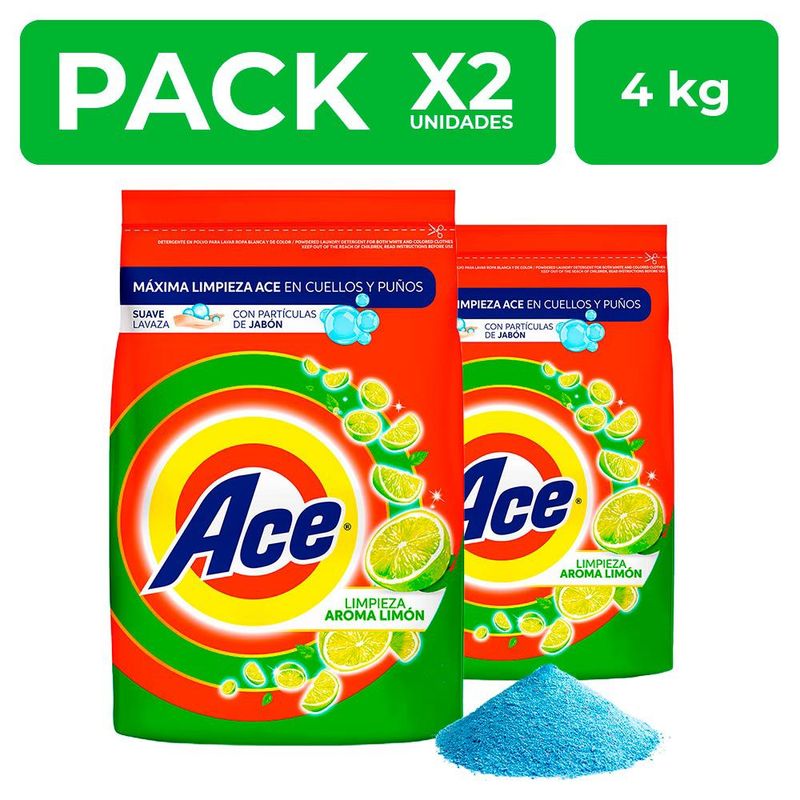 ACE - Pack x2 Detergente Ace Limón 4kg