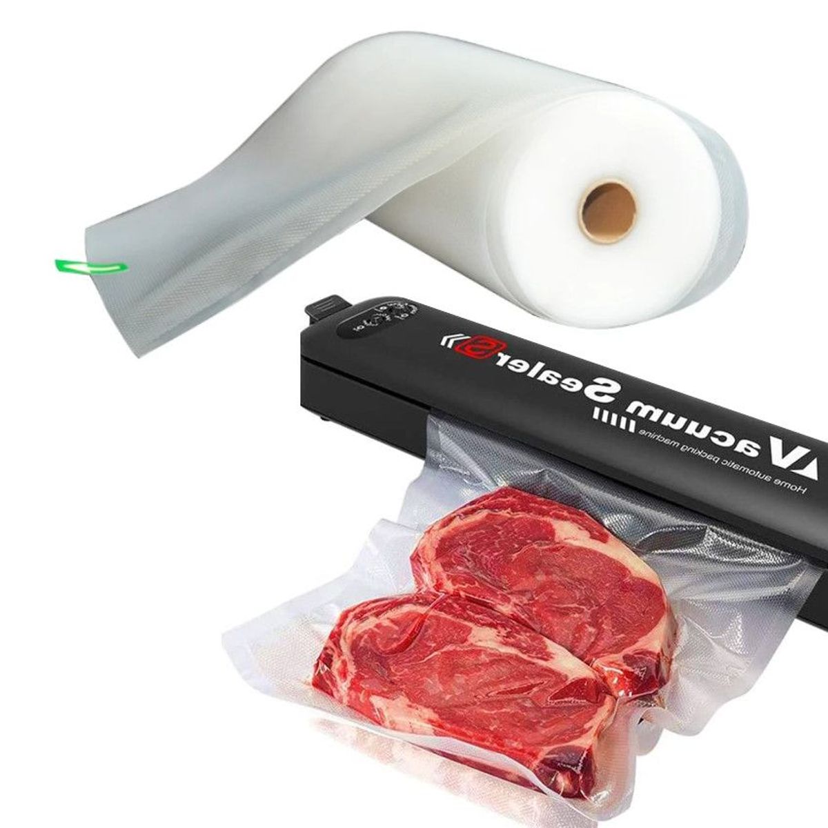 GENERICO - 1 Rollo Bolsa para Sellar Vacio Alimentos 12cmx 5metros Cocina