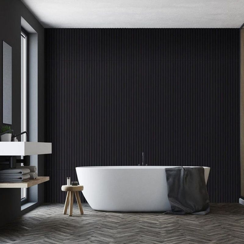 DECORPLAS - Wall Panel Wpc Por Unidad Color Negro Para Decoracion
