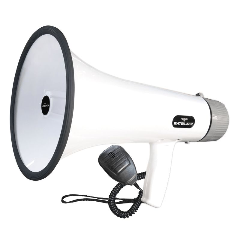 BATBLACK - Megafono Recargable 80 W Con Alcance 800 Mts Cod. BT-MF90