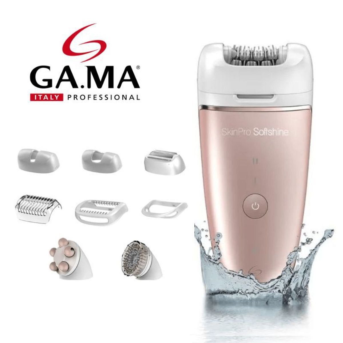 GAMA - Depiladora Gama Recargable Softshine Plus 8 Accesorios